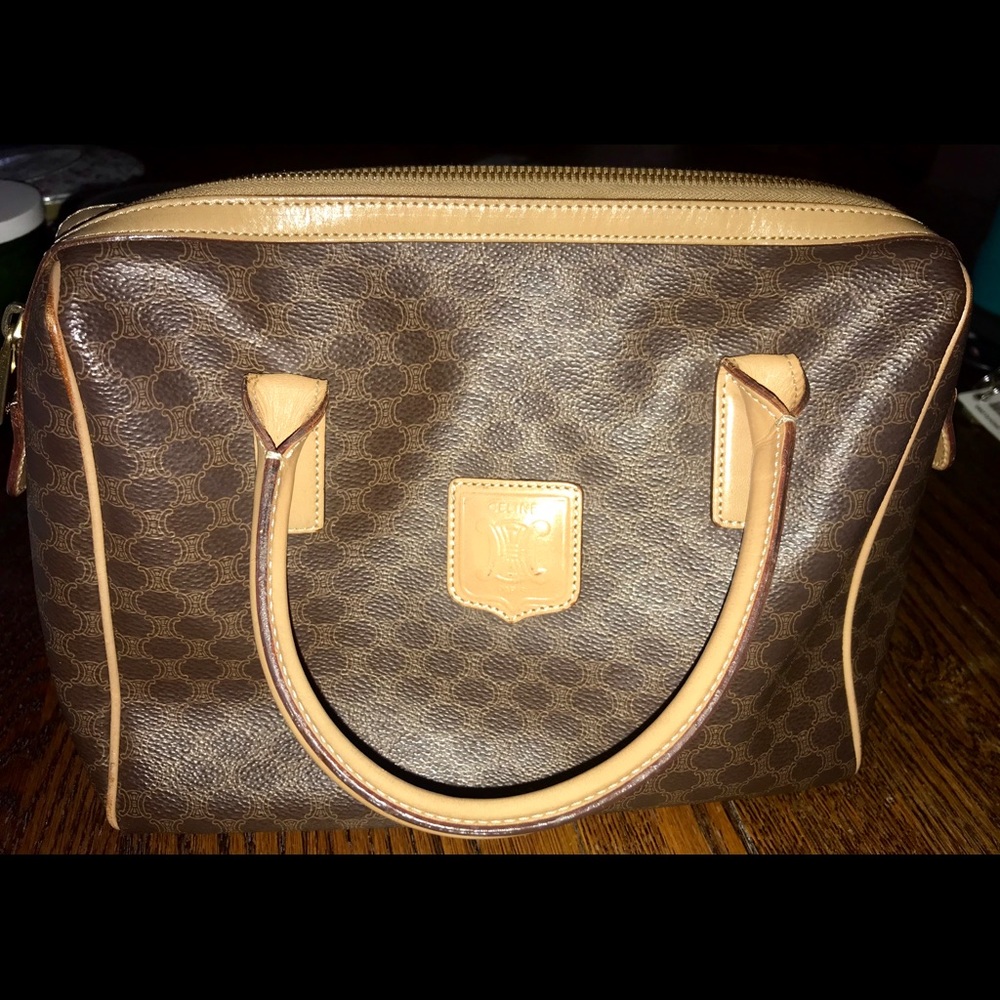 Vintage Celine Macadam Boston Bag EUC